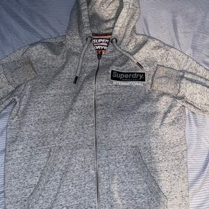 SuperDry Gray Zip Up Hoodie